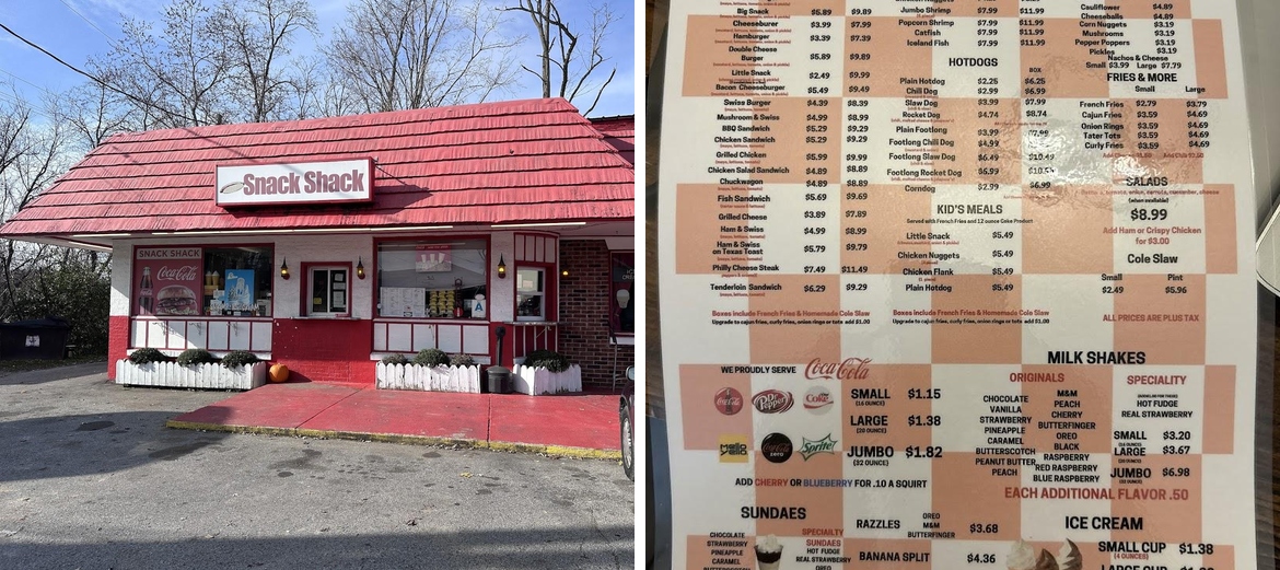 Snack Shack Menu